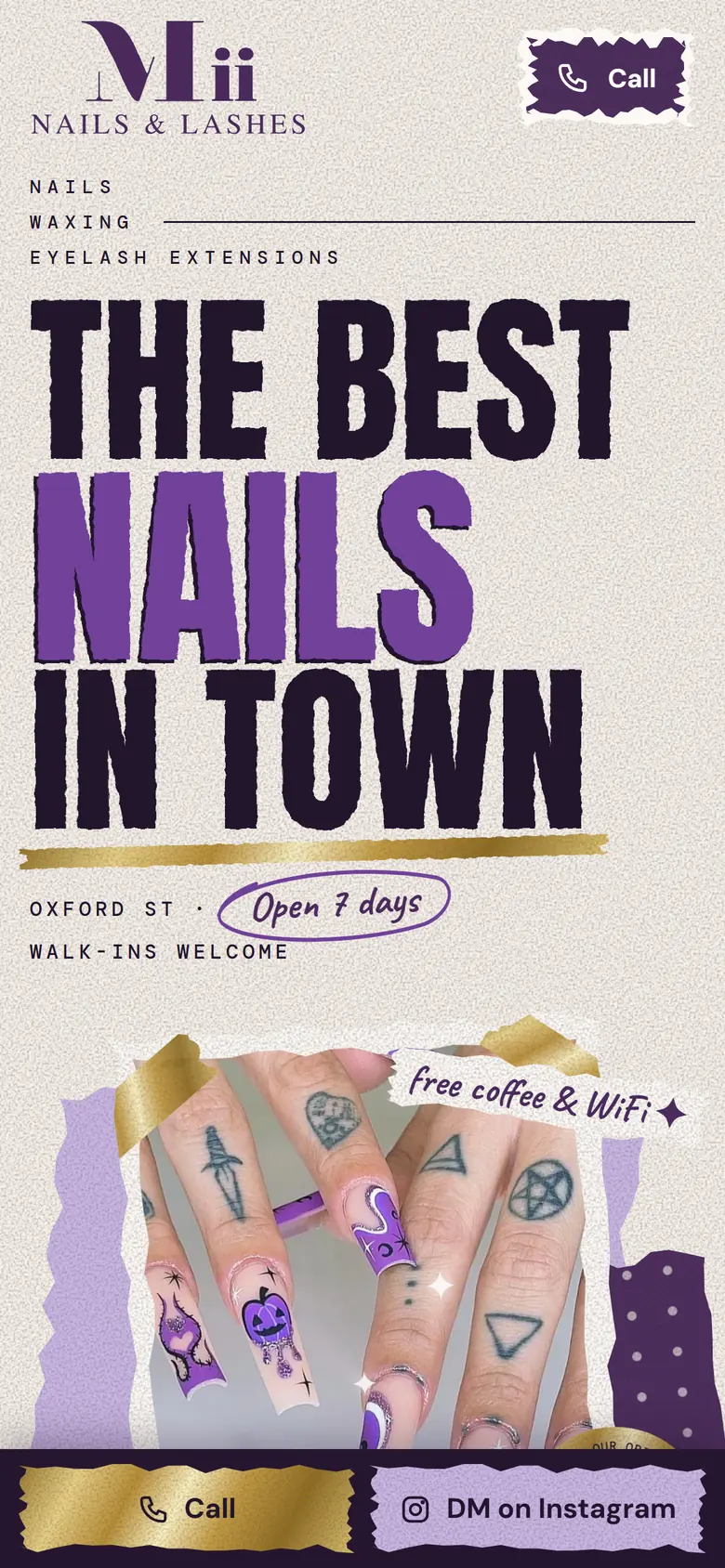 Web Mii Nails & Lashes trên điện thoại