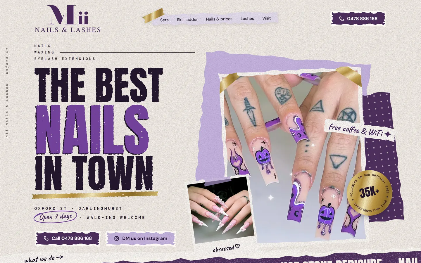 Web Mii Nails & Lashes trên máy tính